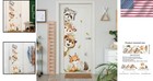 Watercolor Jungle Animal Wall Decals Nursery Kids Room Decor Repositionable