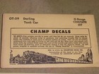 Champ Decals O-scale Darling Tank Car Decal Set Ot-59