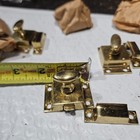 1 Nos Vintage Solid Heavy Brass Cabinet Cupboard Oval Turn Latch W Catch Keeper