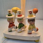 Vintage Nursery Originals Wooden Table Nursery Childrens Lamp Gingham Shade 1978