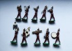 Vintage 1960s Lead Toy Soldier Military Marching Band  Set Of 10  Excellent