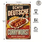 Vintage German Currywurst Sign Metal Wall Plaque 8x12