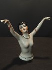Antique Germany Porcelain Pin Cushion Half Doll Flapper Art Deco 17039 - Damaged