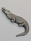 Alligator Lapel Pin Silver Color Metal Nice Details 