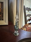 Vtg Egyptian Perfume Bottle Handmade Blown Glass Light Blue   Gold Accents 4 5 h