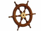 New Large Boat Ship Wooden Steering Wheel Nautical Wall Decor Gift