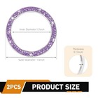 Wzp 2pcs Bling Push To Start Button Cover  Crystal Rhinestone Engine Purple