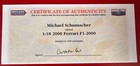 Michael Schumacher Signed Red Plinth   Boxed 1 18 Ferrari Coa Grand Prix Legends