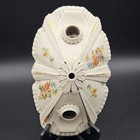Vintage Porcelier Porcelain Flush Mount 2 Bulb Floral Ceiling Light Fixture 