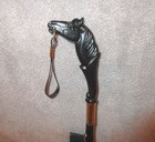 Vtg Luxury Horse Head Garment Brush Black Beauty Gold Loop Equestrian Mcm Japan