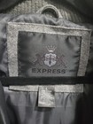 Express Men Quilted Down Fill Back Puffer Winter Bomber Hooded Jacket Large