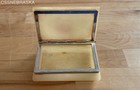Vtg Hinged Trinket Jewelry Box Roses Floral Alabaster Himark Giftware Made Italy