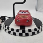 Disney Cars Lightning Mcqueen Lamp Light Race Car Checkered Base - Tested Works