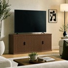 Modern Console Fluted Sideboard Buffet Cabinet 58  Adjustable Shelves Cable Port