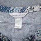 Christopher   Banks Shirt Womens Xl Blue Floral Boho Long Sleeve Pullover Top