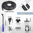 Windshield Washer Hose Kit 22 Pcs Set 13ft 4m Fluid 13ft     black 