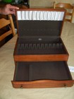 Silverplate Sterling Silver Flatware Holder Storage Box Wood Chest One Drawer