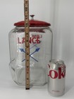 Vintage Lance Cracker Jar Glass 8 Sided Store Display Red Metal Lid Advertising