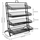 4 Tiers Display Rack Stand Iron Retail Snacks Food Candy Shelf Organizer Black