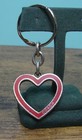 Coach Silver Tone Red Enamel Open Heart Key Ring Key Chain Purse Charm Read