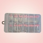120pink Clear Long Coffin Nail Tips Full Cover Acrylic False Nails Set With Case
