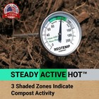 16 Inch Compost Thermometer Fahrenheit Backyard Dial 3 Zone Temp For Composting