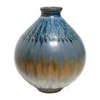 Vintage Studio Art Pottery Bulbous Vase Artist Signed 5 5 Inch Tall