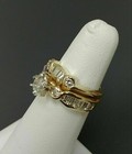 3ctlab Created Diamond Vintage Wedding Band Ring Set In 14k Yellow Gold Finish