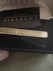 New Vintage Authentic Givenchy Logo Tie Pin Gold silver Tie Bar Clip With Box