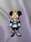 Vintage Disney Minnie Mouse Plastic Figure Silver Dress Shoes Rainbow Bow