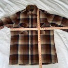 Vintage Woodland Lined Plaid Flannel Shirt Jacket Men s Medium Brown Navy Red