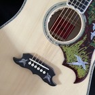 Natural  Solid Spruce Top Acoustic Electric Guitar Abalone Inlay Glod Hardware