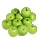 12pcs Artificial Green Apple Plastic Foam Fake Fruit Ornament Party Decor Usa