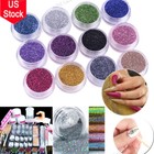 New Full Natural Acrylic Nail Art Kit Glitter Powder Manicure Set Brush Tools Us
