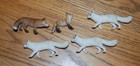 Schleich Fox - Set Of 5 - 3 Arctic Foxes And 2 Red Foxes