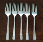 Lot Of 5 Prestige Plate Grenoble Salad Forks 6 3 8  Oneida 1938
