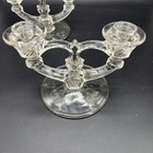 Vintage Indiana Glass 2 Arm Clear Etched Set Of 2 Candlesticks Elegant Wedding