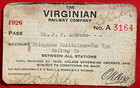 1926 Virginian Railway Pass Telephone Maintainer Virginia Railroad Train Vgn Rr