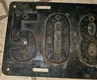 1910 New York License Plate   50871 Numbers Rivetted On Only In 1910 First Year