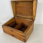 Vtg Primitive Handmade Wooden Storage Box With Divided Interior     Folk Art Aafa