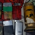 Vintage Scripto Vu-lighters Lot Of 7 Silver Gold  Canada As-is