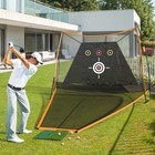 Auto Ball Return Golf Hitting Net And Mat Set 10 X 7ft Heavy Duty Practice Nets