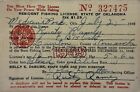 Old Outdoor Sportsmen Collectible Vintage 1948 Oklahoma Resident Fishing License
