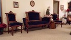 Antique Victorian Blue Velvet 3 Piece Parlor Set