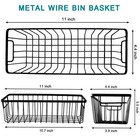 Farmhouse Metal Wire Bin Basket With Wall Mount - Small  4 Pack - Portable Ha   