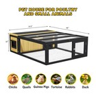 Wooden Tortoise Habitat Outdoor Turtle Enclosure With Ventilating Wire Fence