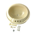 17  X 20  Plastic Oval Lavatory Sink  Mobile Homes-rv W clips Bone biscuit