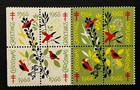 Travelstamps  1966 Us Christmas Seals - Birds fight Tb - Block Of 8 - Mnh Og