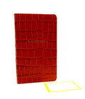 Graphic Image Address Book Pocket Size 3x5  Leather Cover Orange Crocodile Embsd