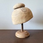 Pompom Millinery Hat Block Wood Vintage Supplies Form Antique Mold Wooden